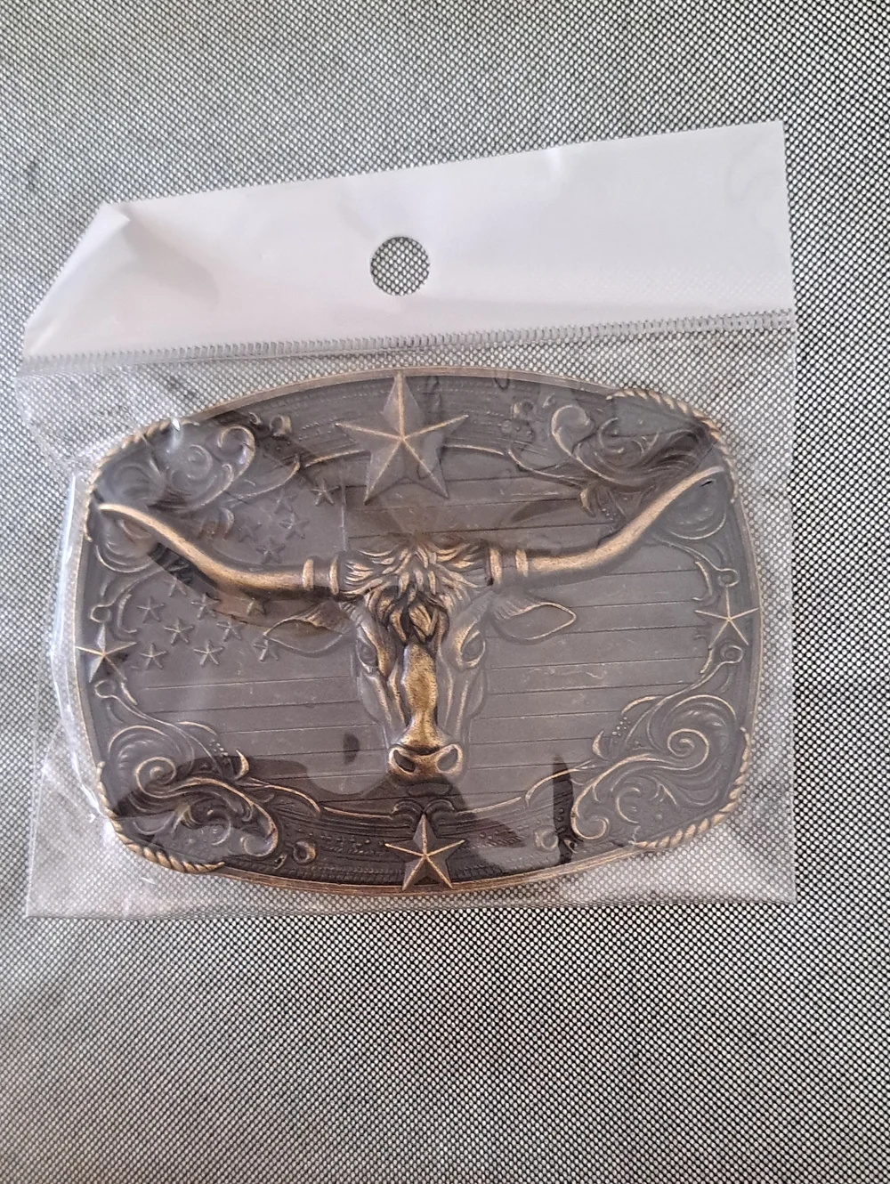 Longhorn Bull Western Belt Buckle - Antique Brass
